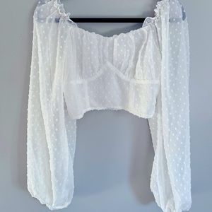 white flowy crop top!! Size small